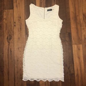 Guess Tiered White Lace Dress